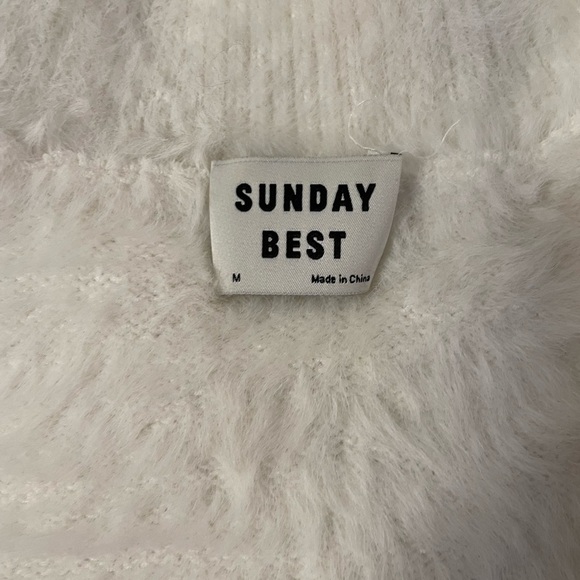 Sunday Best Fuzzy Mockneck Creme Sweater - Picture 3 of 8